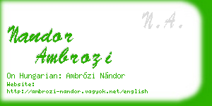 nandor ambrozi business card
